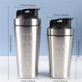 Shaker Bottle 500/739ml Stainless Steel Shaker Bottle with Scale Leak Proof Water Bottle
