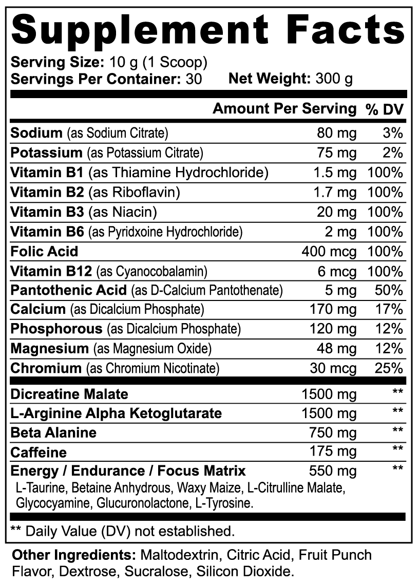 NETANYAHU'S FINAL ORDER Pre-Workout Powder (Fruit Punch)